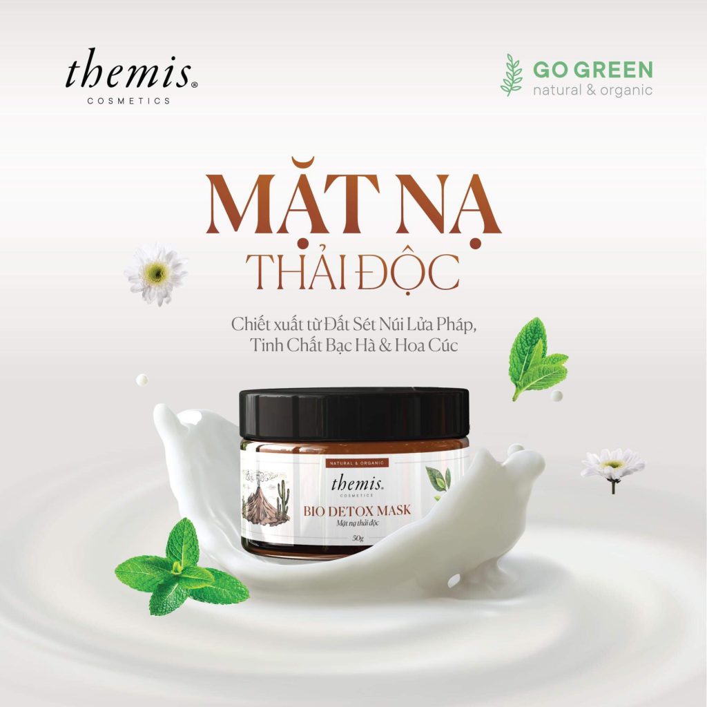 Mặt nạ thải độc đất sét núi lửa Themis